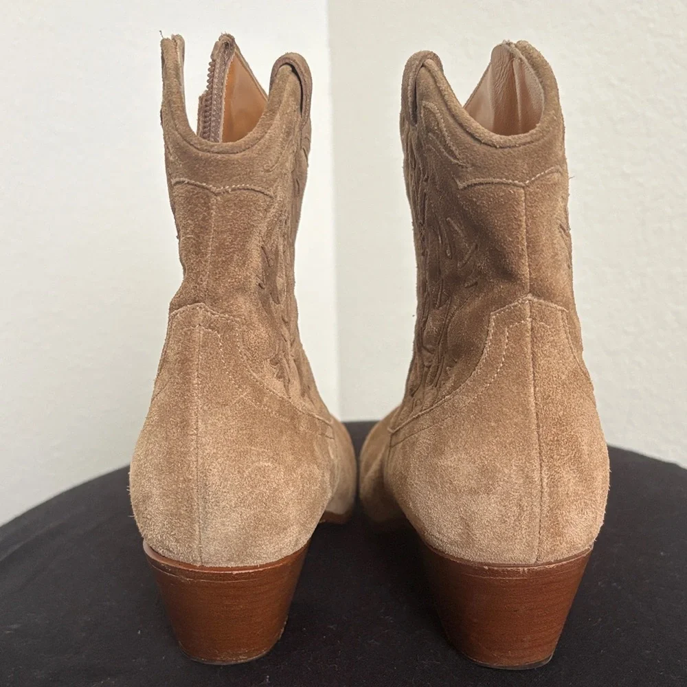 Saint Laurent western Tan Suede Ankle Boots - Picture 5 of 12